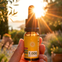 SOS-Apo Vitamin D3 K2 Tropfen 1000 I.E. 30 ml in der Hand